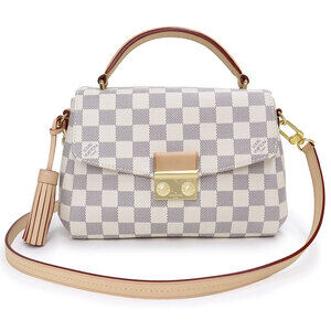 Louis Vuitton Croisette Bag 2way Crossbody Azur White Pink Ballerine